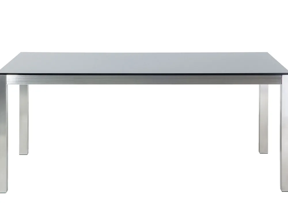 Best Sale Beliani Puutarhapoyta Lasitasolla Musta 180 X 90 Cm Grosseto