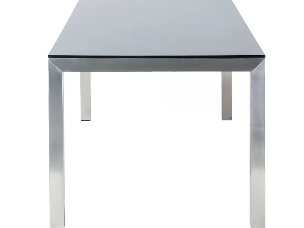 Best Sale Beliani Puutarhapoyta Lasitasolla Musta 180 X 90 Cm Grosseto