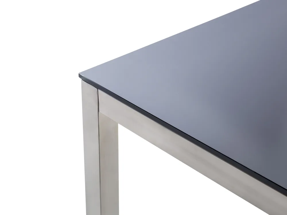 Best Sale Beliani Puutarhapoyta Lasitasolla Musta 180 X 90 Cm Grosseto