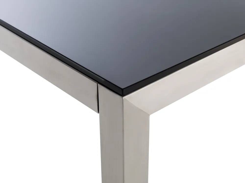 Best Sale Beliani Puutarhapoyta Lasitasolla Musta 180 X 90 Cm Grosseto