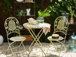 Ulkokalusteet<Beliani Puutarhapoyta Metallinen O 70 Cm Vaaleanvihrea Bivio