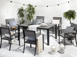 Outlet Beliani Puutarhapoyta Musta/Harmaa 150 X 90 Cm Como