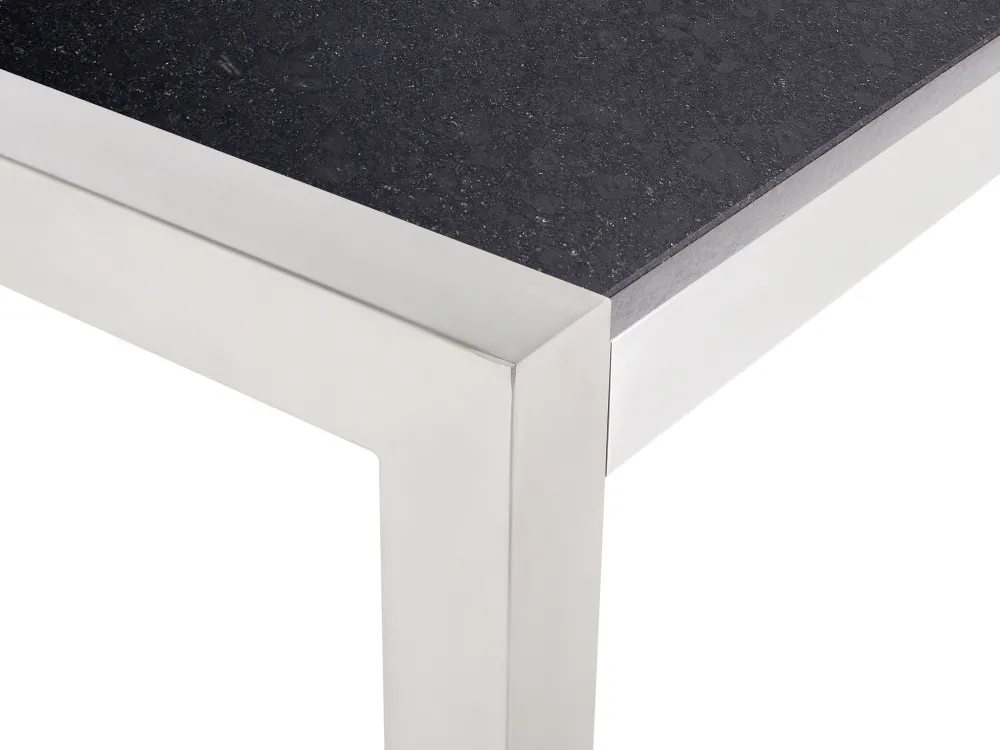 Pöydät<Beliani Puutarhapoyta 3-Osainen Graniittitaso Musta 180 X 90 Cm Grosseto