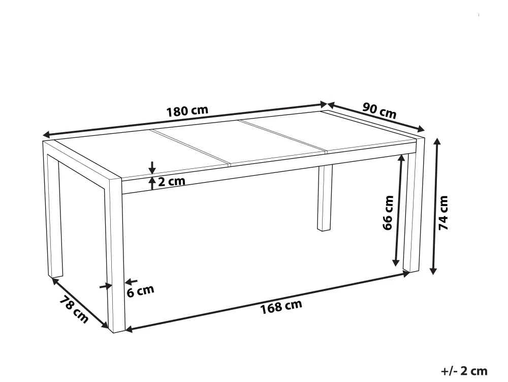 Pöydät<Beliani Puutarhapoyta 3-Osainen Graniittitaso Musta 180 X 90 Cm Grosseto