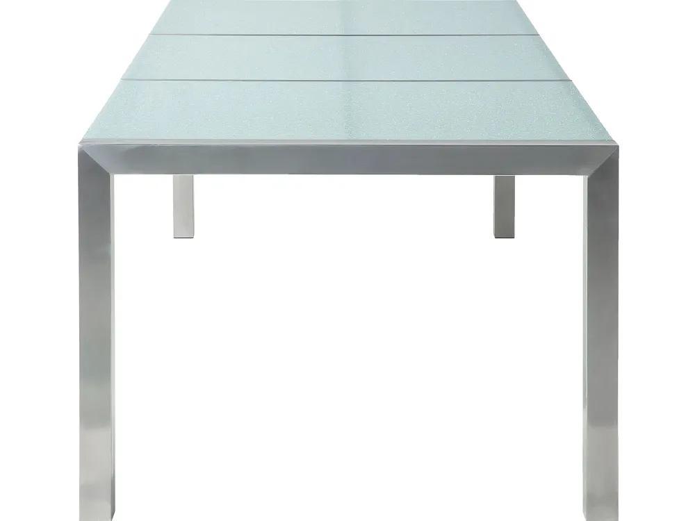 Pöydät<Beliani Puutarhapoyta 3-Osainen Lasitaso Kirkas 220 X 100 Cm Grosseto