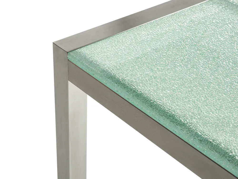 Pöydät<Beliani Puutarhapoyta 3-Osainen Lasitaso Kirkas 220 X 100 Cm Grosseto