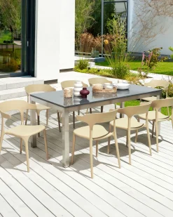 Clearance Beliani Puutarhapoyta Poltettu Graniittitaso Musta 180 X 90 Cm Grosseto