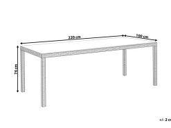 Ulkokalusteet<Beliani Puutarhapoyta Polyrottinki Valkoinen 220 Cm Italy