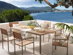 Hot Beliani Puutarhapoyta Tiikki Vaalea Puu 200 X 90 Cm Viareggio