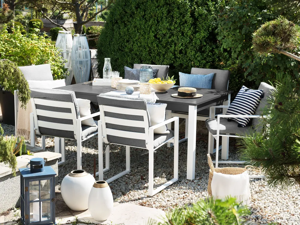 Ulkokalusteet<Beliani Puutarhapoytaryhma Jatkettava Poyta Ja 6 Tuolia Pancole