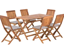 Ulkokalusteet<Beliani Puutarhapoytasetti Poyta Ja 6 Tuolia Cento