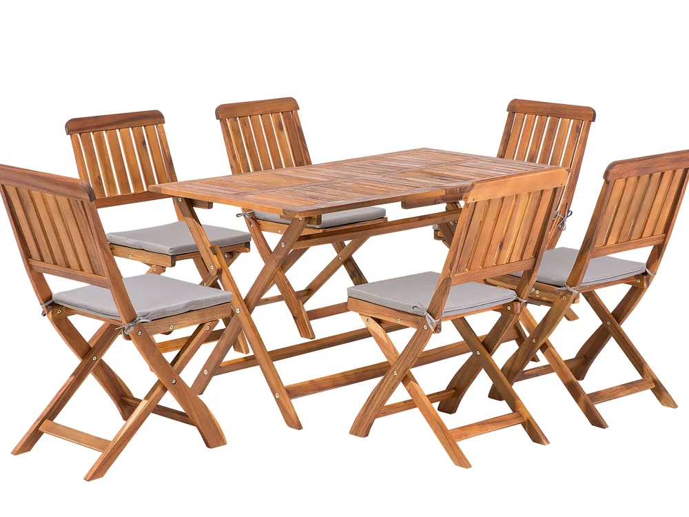 Ulkokalusteet<Beliani Puutarhapoytasetti Poyta Ja 6 Tuolia Cento