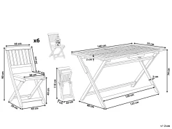 Ulkokalusteet<Beliani Puutarhapoytasetti Poyta Ja 6 Tuolia Cento