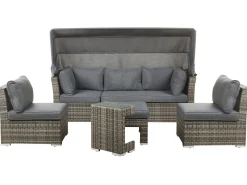 Ulkokalusteet<Beliani Puutarharyhma 6-Istuttava Harmaa Corte