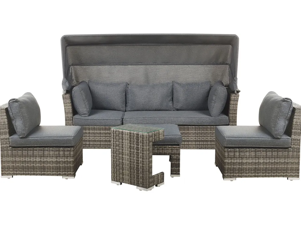 Ulkokalusteet<Beliani Puutarharyhma 6-Istuttava Harmaa Corte