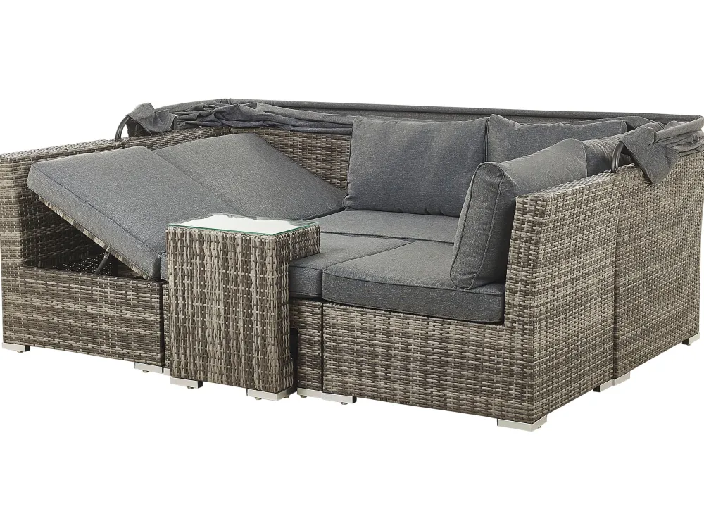 Ulkokalusteet<Beliani Puutarharyhma 6-Istuttava Harmaa Corte