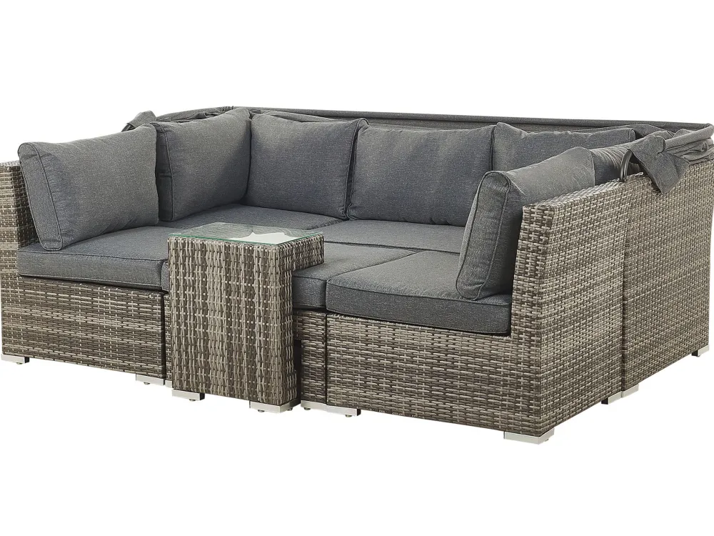 Ulkokalusteet<Beliani Puutarharyhma 6-Istuttava Harmaa Corte