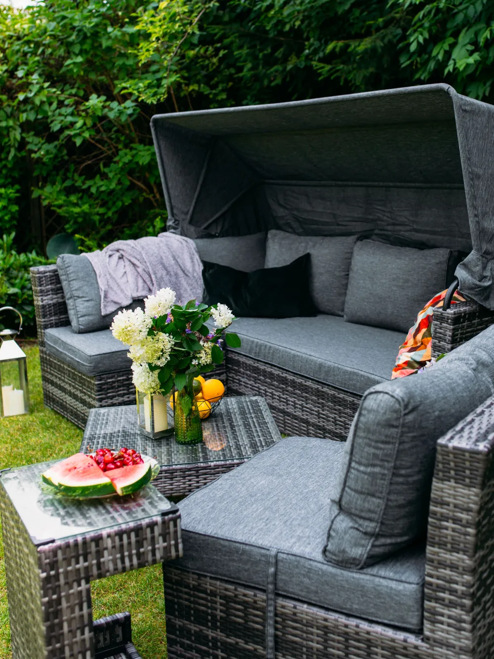 Ulkokalusteet<Beliani Puutarharyhma 6-Istuttava Harmaa Corte