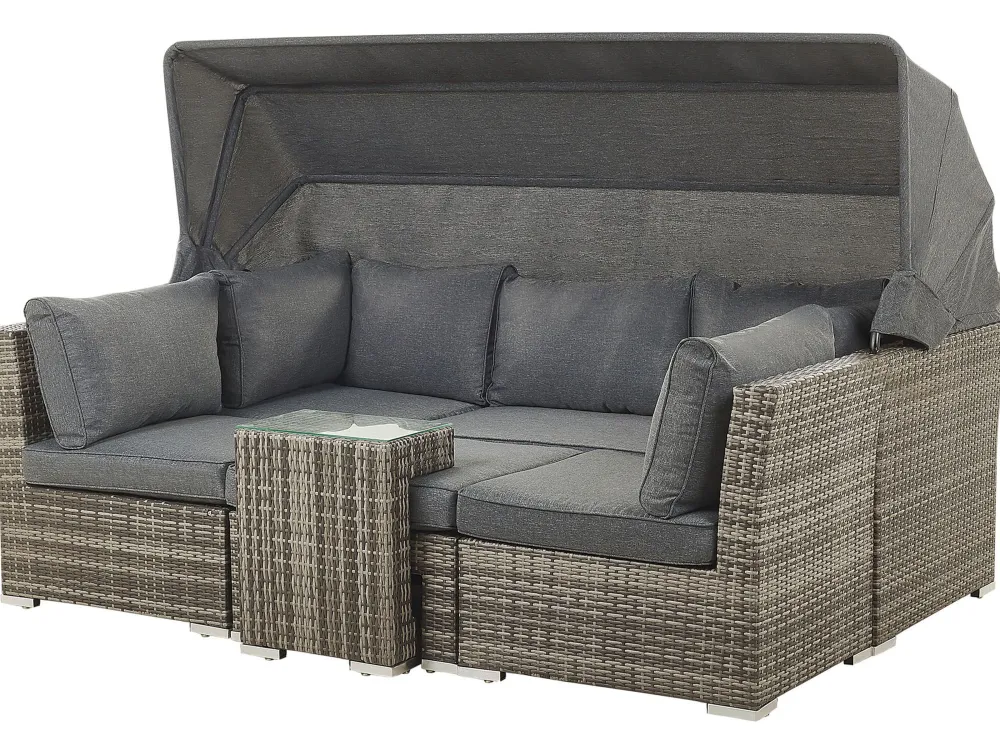 Ulkokalusteet<Beliani Puutarharyhma 6-Istuttava Harmaa Corte