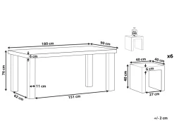 Sale Beliani Puutarhasetti 6 Jakkaraa Betoni Taranto