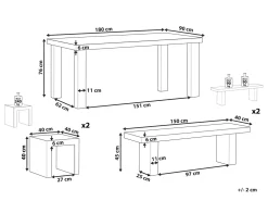 Ulkokalusteet<Beliani Puutarhasetti Betoni 2 Penkkia 2 Jakkaraa Taranto