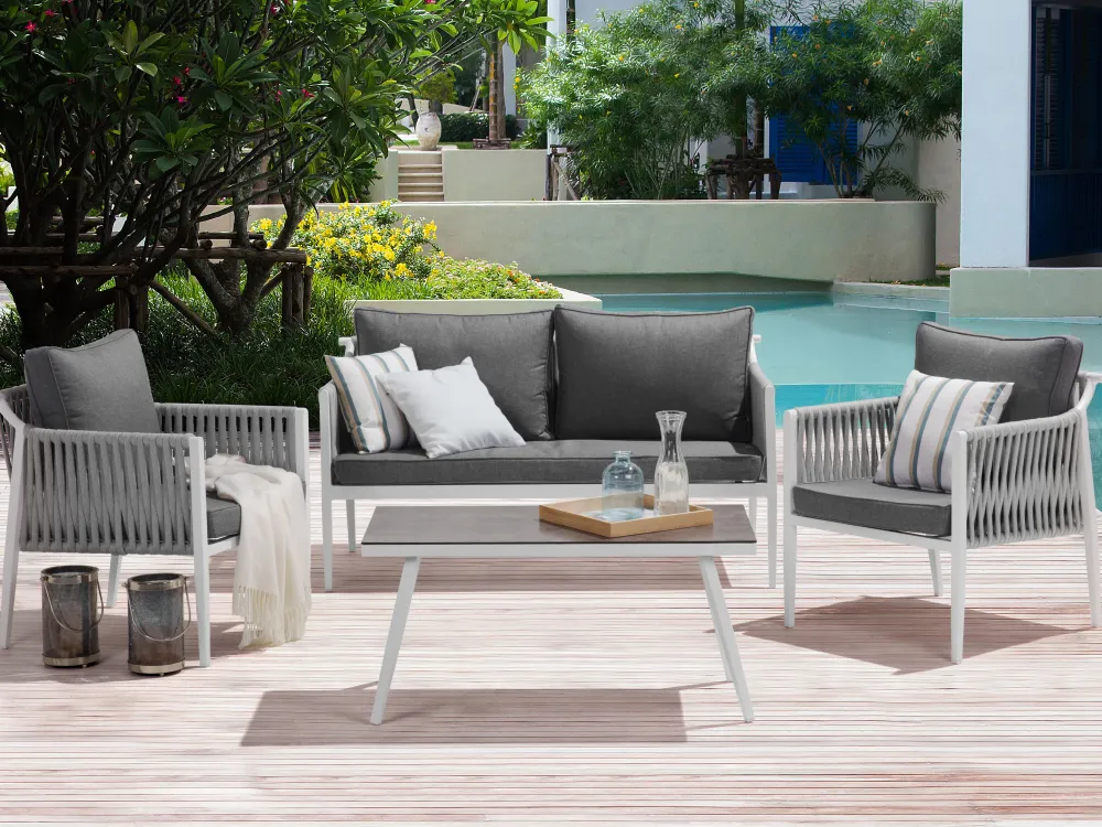 Ulkokalusteet<Beliani Puutarhasohvaryhma Harmaa Latina