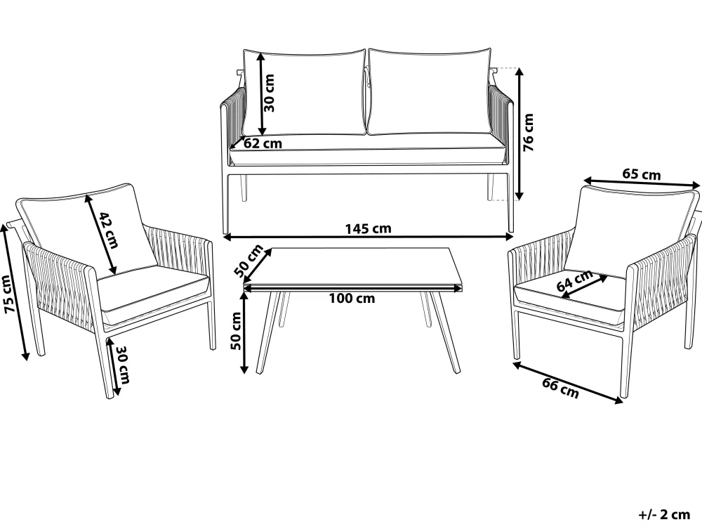 Ulkokalusteet<Beliani Puutarhasohvaryhma Harmaa Latina