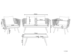 Ulkokalusteet<Beliani Puutarhasohvasetti Luonnonvalkoinen Ragusa