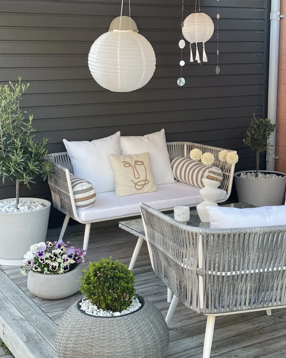 Ulkokalusteet<Beliani Puutarhasohvasetti Luonnonvalkoinen Ragusa