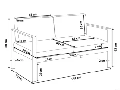 Best Sale Beliani Puutarhasohvasetti Tummanharmaa Salerno
