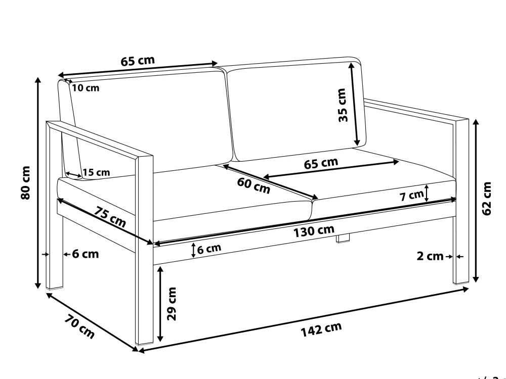 Best Sale Beliani Puutarhasohvasetti Tummanharmaa Salerno