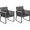 Ulkokalusteet<Beliani Puutarhatuoli 2 Kpl Metallinen Musta Canetto
