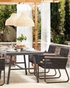 Ulkokalusteet<Beliani Puutarhatuoli 2 Kpl Metallinen Musta Canetto