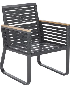 Ulkokalusteet<Beliani Puutarhatuoli 2 Kpl Metallinen Musta Canetto