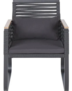 Ulkokalusteet<Beliani Puutarhatuoli 2 Kpl Metallinen Musta Canetto