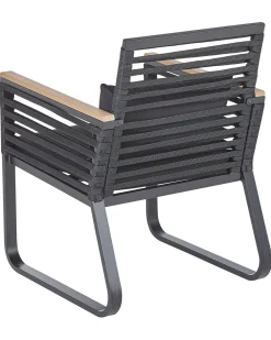 Ulkokalusteet<Beliani Puutarhatuoli 2 Kpl Metallinen Musta Canetto