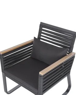 Ulkokalusteet<Beliani Puutarhatuoli 2 Kpl Metallinen Musta Canetto