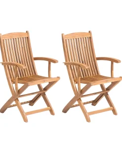 Ulkokalusteet<Beliani Puutarhatuoli 2 Kpl Puinen Maui