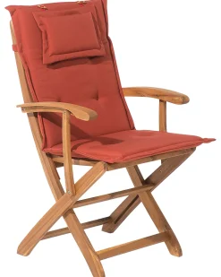 Ulkokalusteet<Beliani Puutarhatuoli 2 Kpl Punainen Paallinen Maui