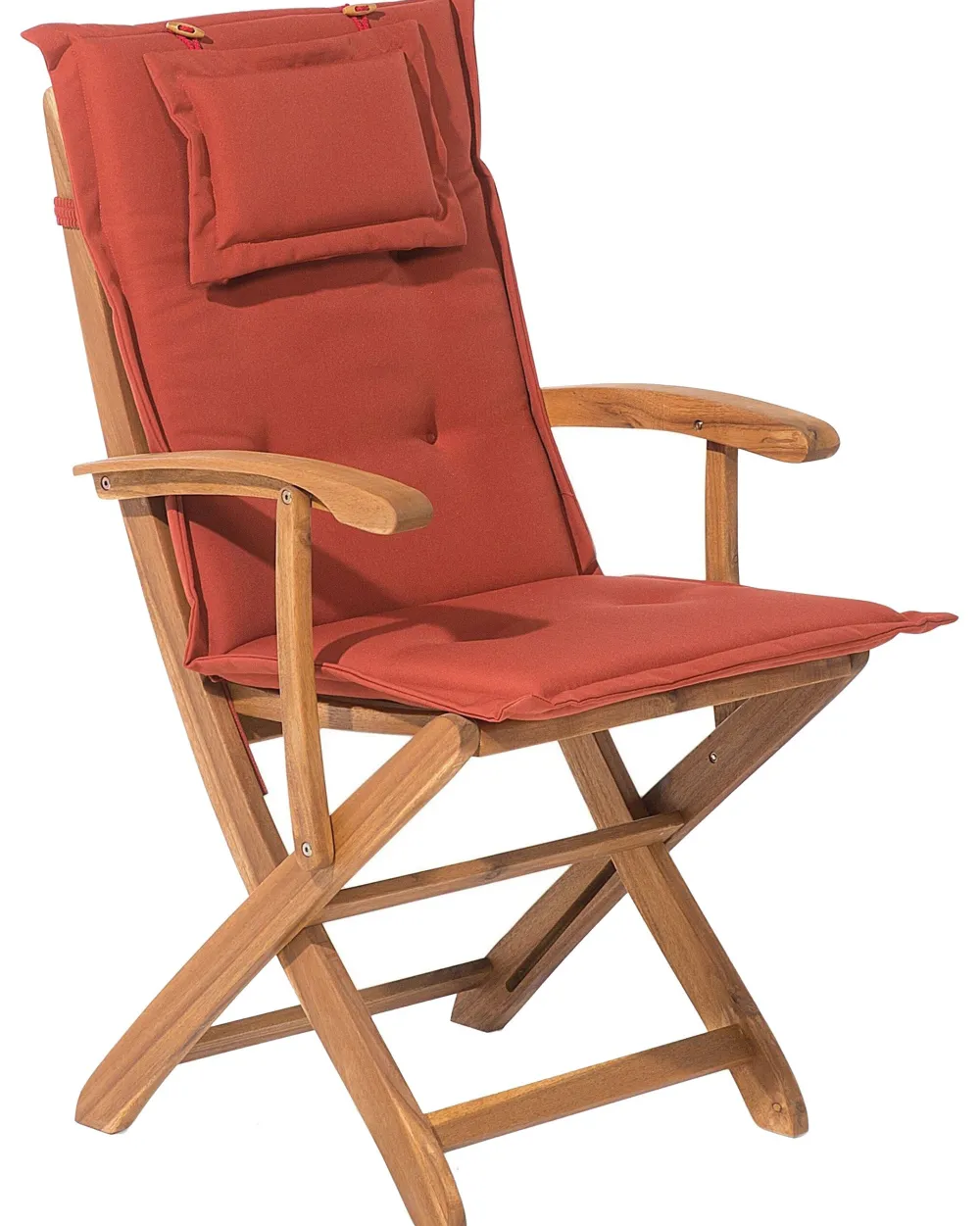 Ulkokalusteet<Beliani Puutarhatuoli 2 Kpl Punainen Paallinen Maui