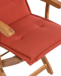 Ulkokalusteet<Beliani Puutarhatuoli 2 Kpl Punainen Paallinen Maui