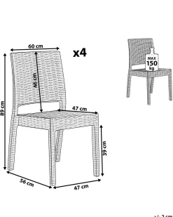 Ulkokalusteet<Beliani Puutarhatuoli 4 Kpl Valkoinen Fossano
