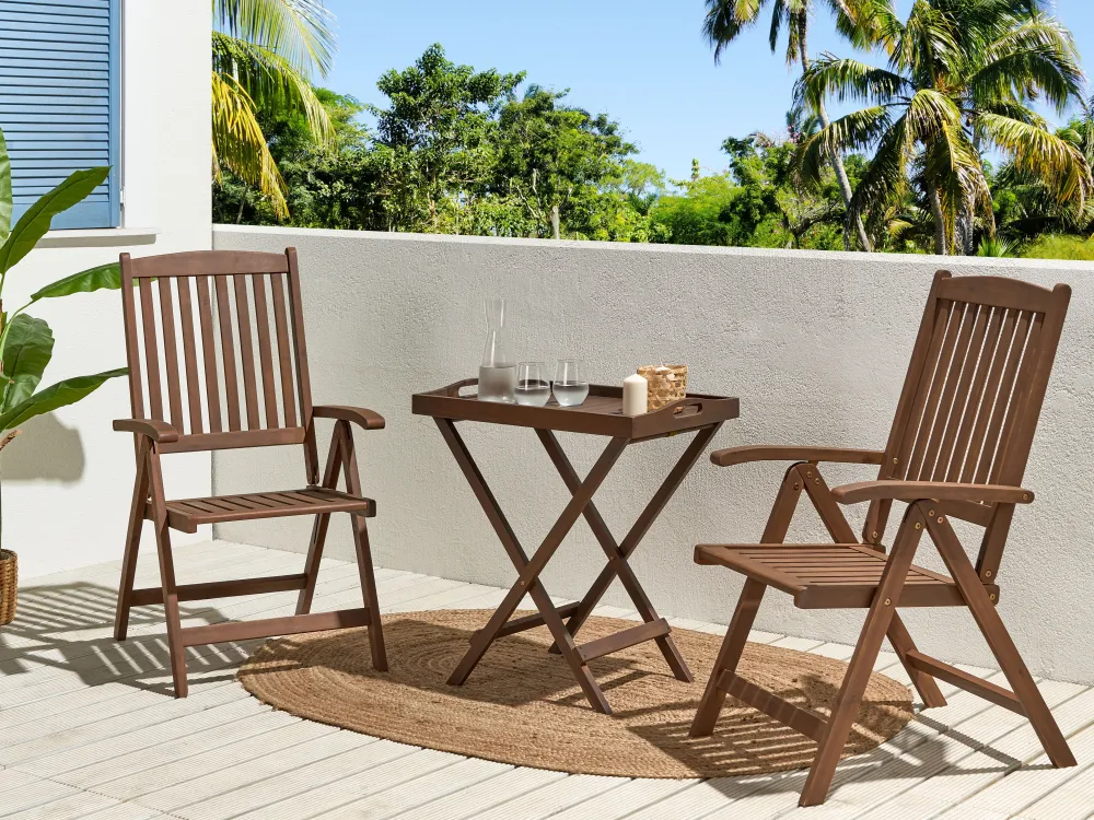 Ulkokalusteet<Beliani Puutarhatuoli Akaasia Tumma Puu Amantea