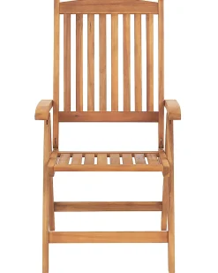 Tuolit<Beliani Puutarhatuoli Akaasia Vaalea Puu 6 Kpl Java