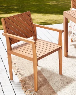 Best Beliani Puutarhatuoli Akaasia Vaalea Puu 6 Kpl Baratti