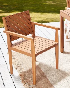 Ulkokalusteet<Beliani Puutarhatuoli Akaasia Vaalea Puu Baratti