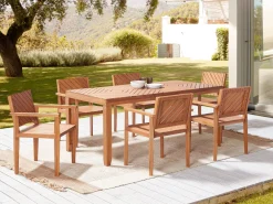 Ulkokalusteet<Beliani Puutarhatuoli Akaasia Vaalea Puu Baratti