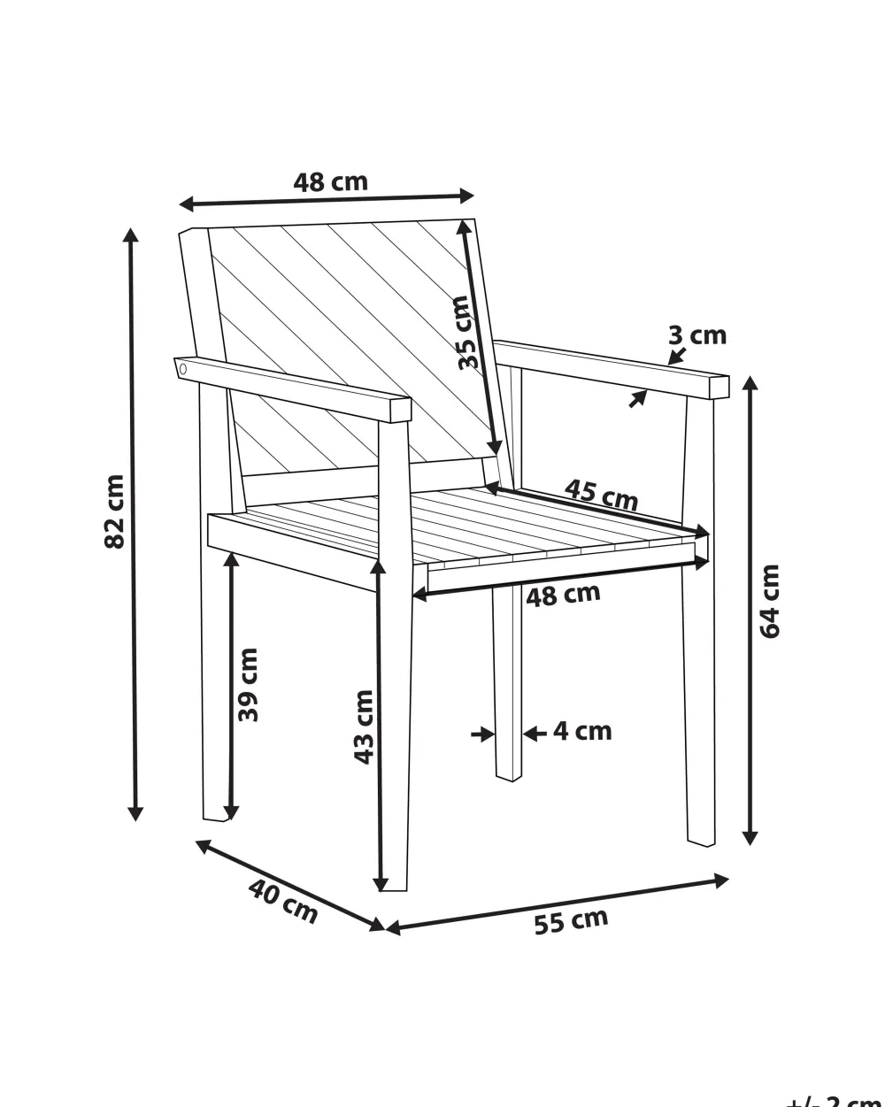 Ulkokalusteet<Beliani Puutarhatuoli Akaasia Vaalea Puu Baratti