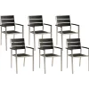 Discount Beliani Puutarhatuoli Alumiini Musta 6 Kpl Vernio