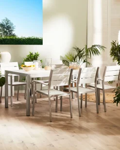 Best Beliani Puutarhatuoli Alumiini Valkoinen 6 Kpl Vernio